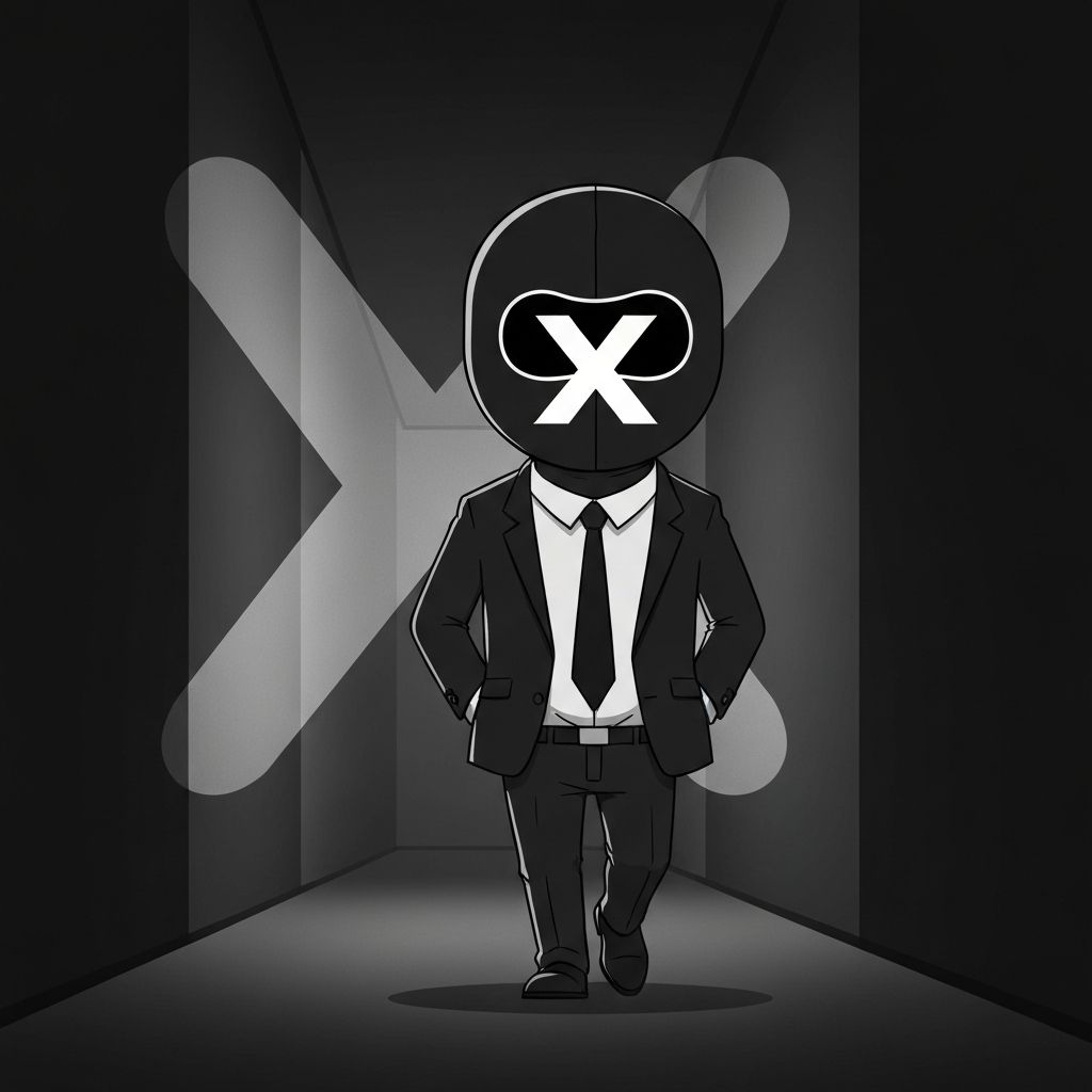 XOOR walking down a corridor